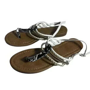 Lascana 8.5 Thong Sandals Strappy Snake Skin